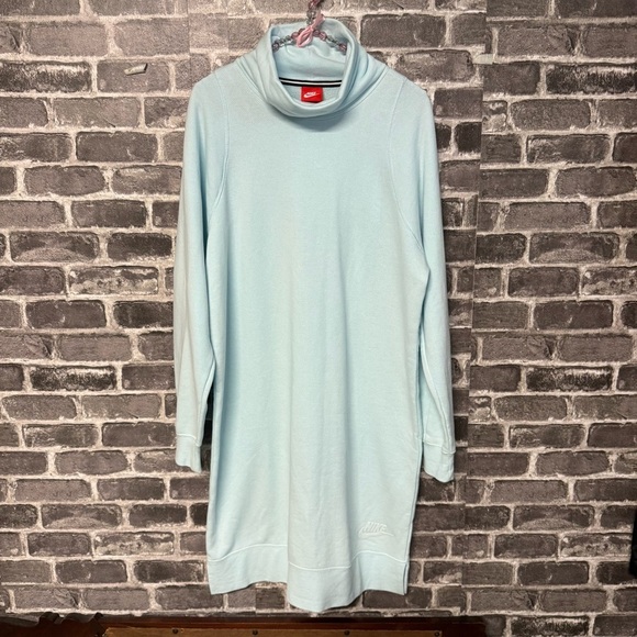 NEW Nike jumper dress light blue mock neck - Picture 1 of 13